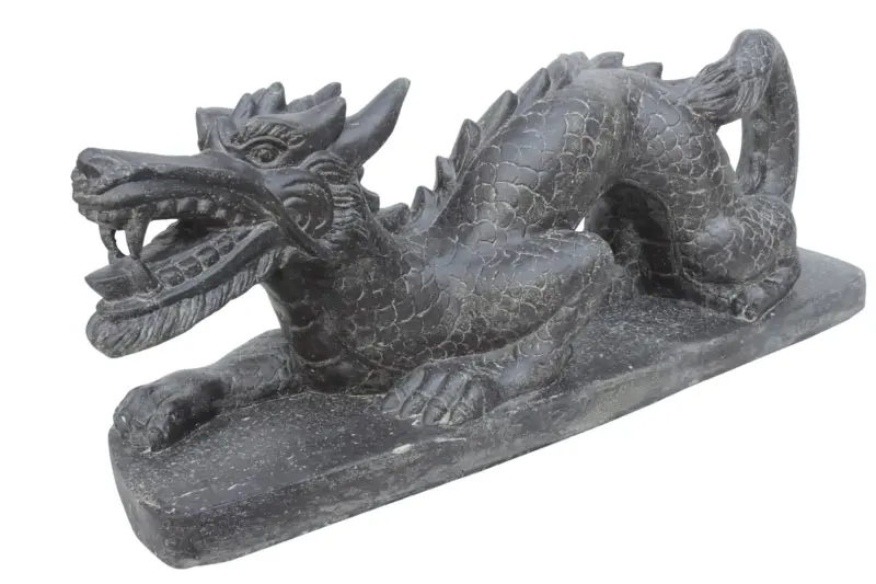 Product image of the product “Chinese Dragon, Right. 30 x 120x 50cm. Stone cast, handcrafted & coloured Right Foot Forward”